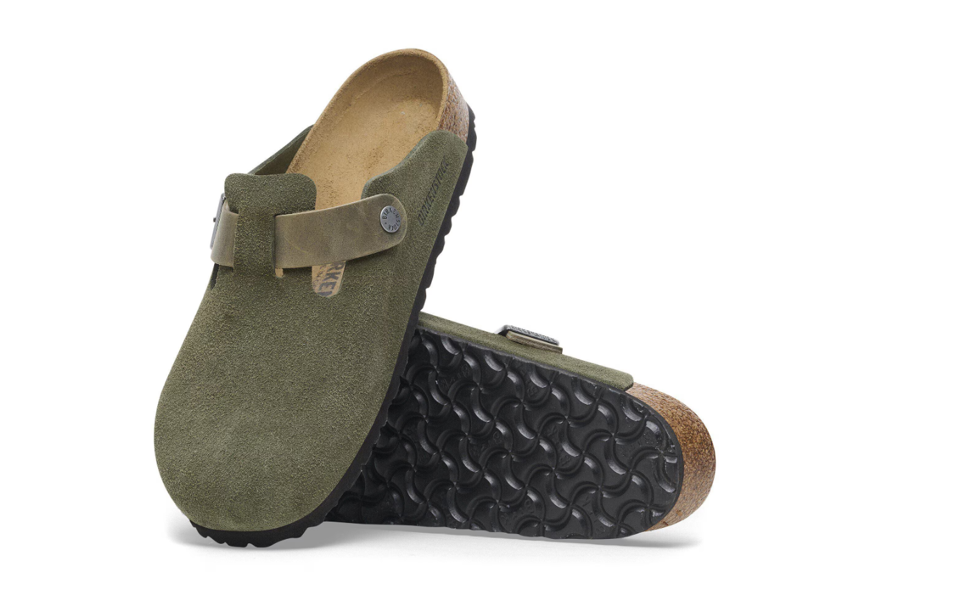 Birkenstock Boston Mixed Leather Soft Footbed Thyme