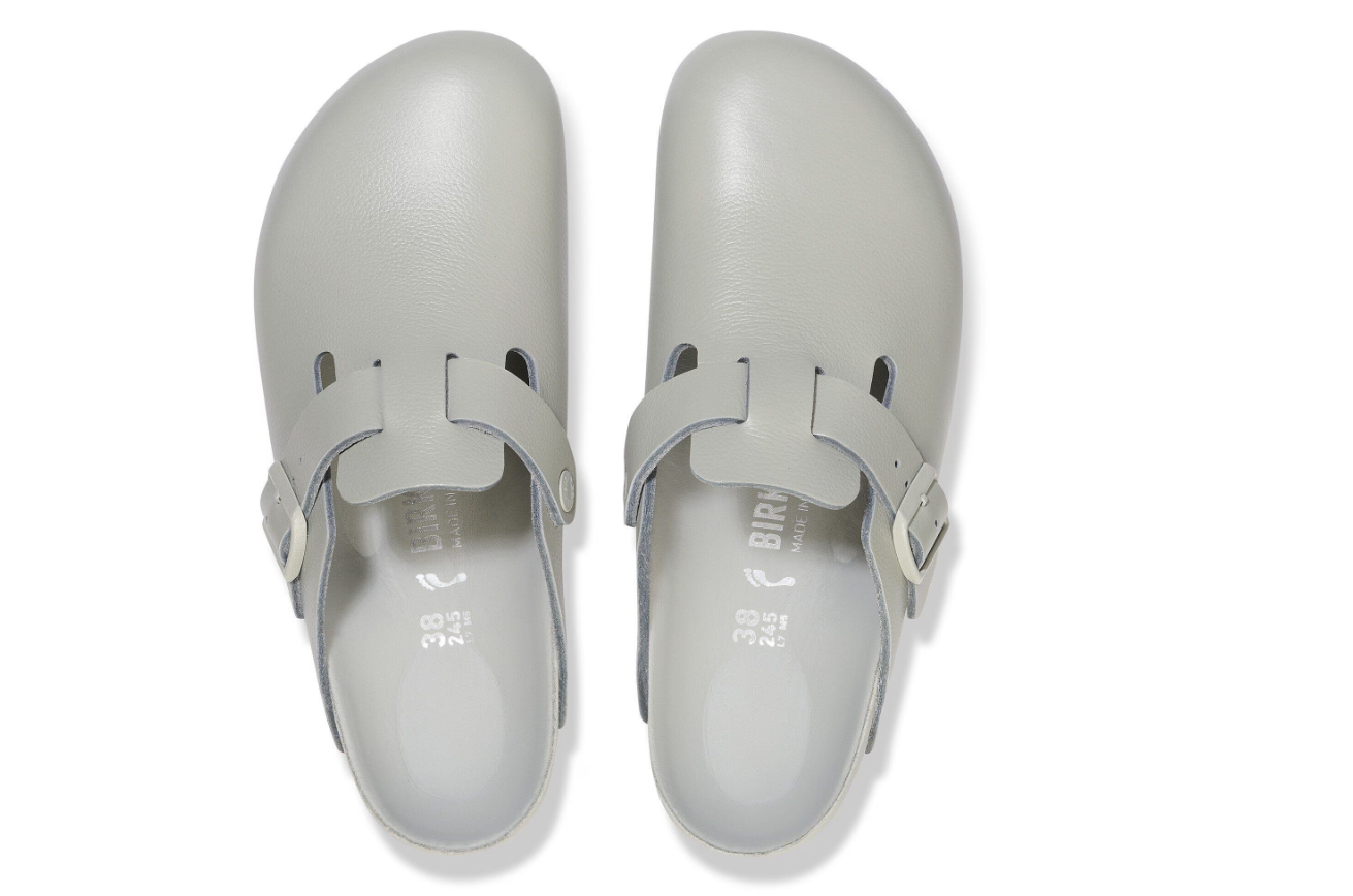 Birkenstock Boston Exquisite Natural Leather Mineral Gray