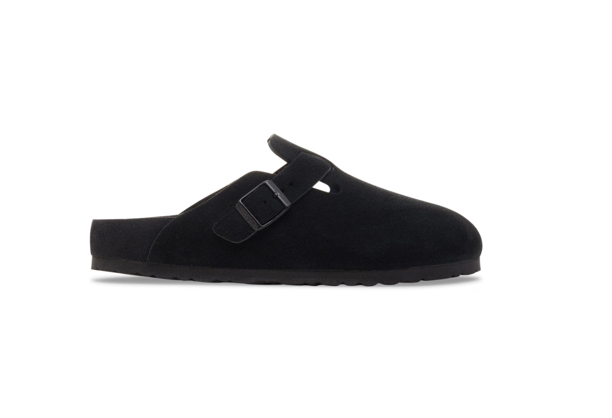 Birkenstock Boston Exquisite Suede Leather Black Clogs