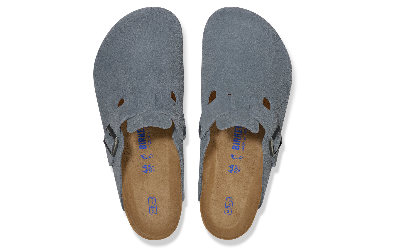 Birkenstock Boston Soft Footbed Suede Leather Basalt Gray