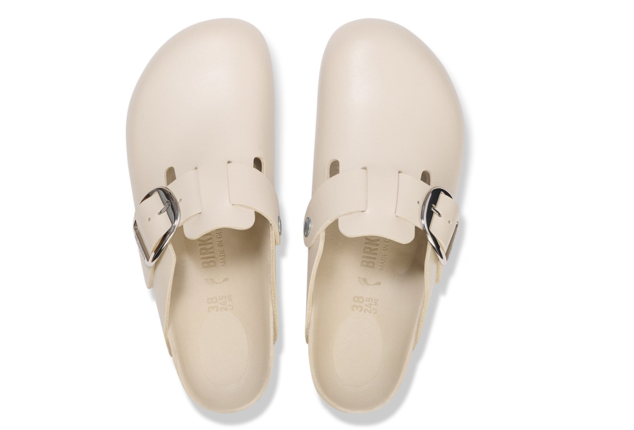 Birkenstock Boston Big Buckle Natural Leather New Dressy Oyster