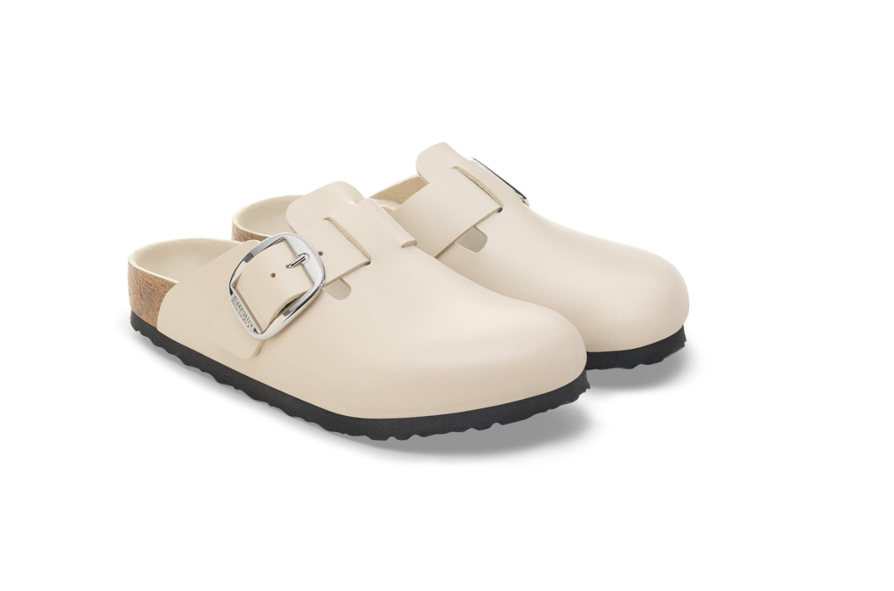 Birkenstock Boston Big Buckle Natural Leather New Dressy Oyster
