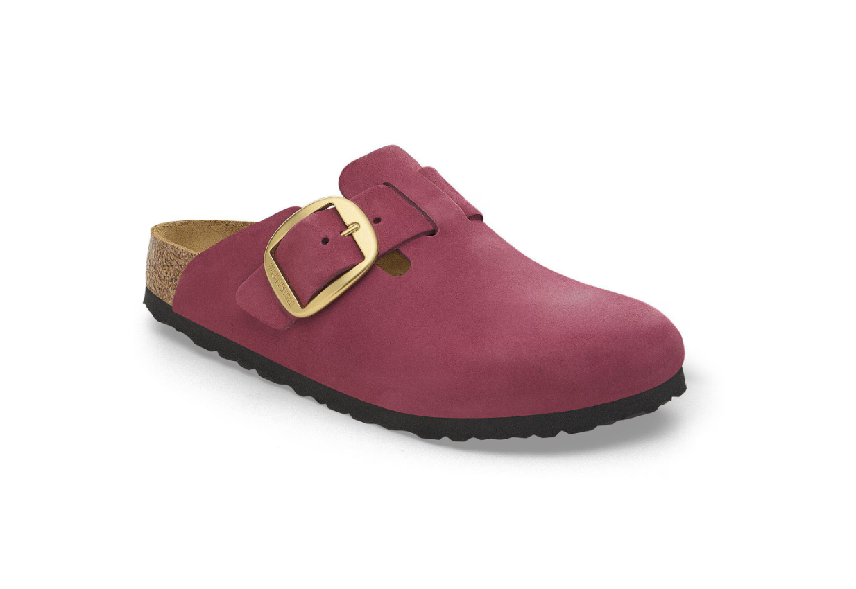 Birkenstock Boston Big Buckle Nubuck Leather Berry Crush