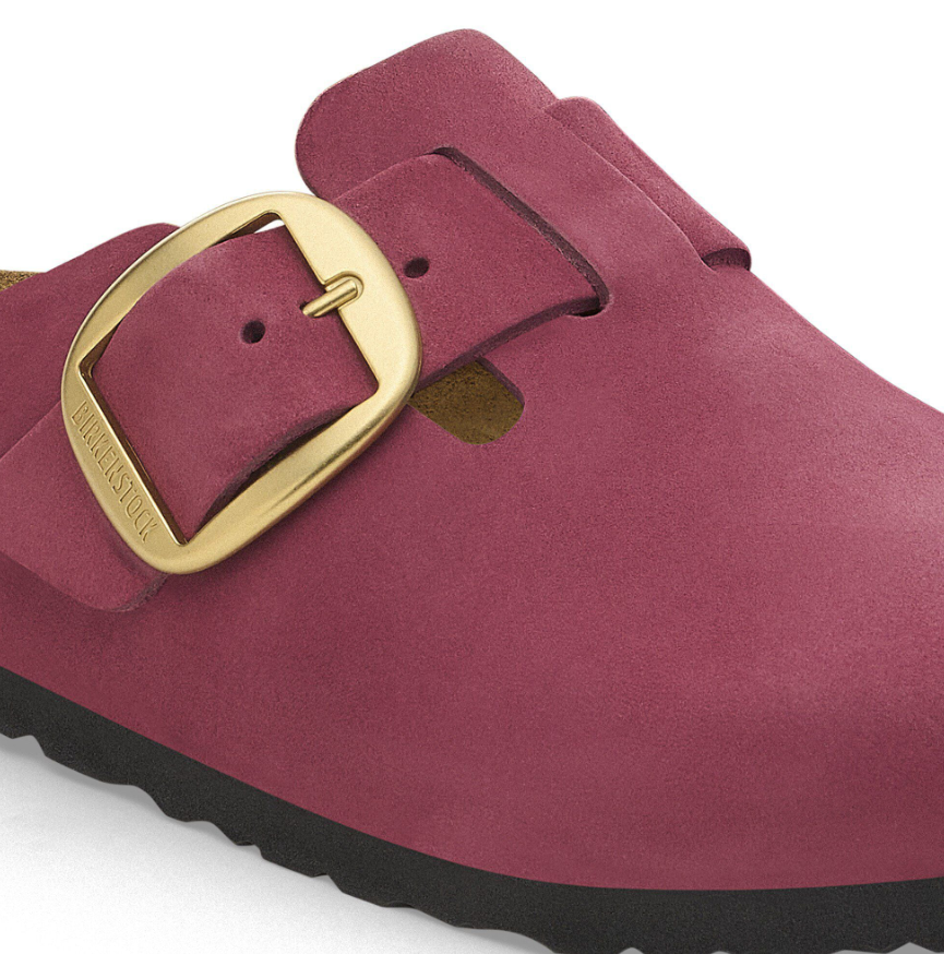 Birkenstock Boston Big Buckle Nubuck Leather Berry Crush
