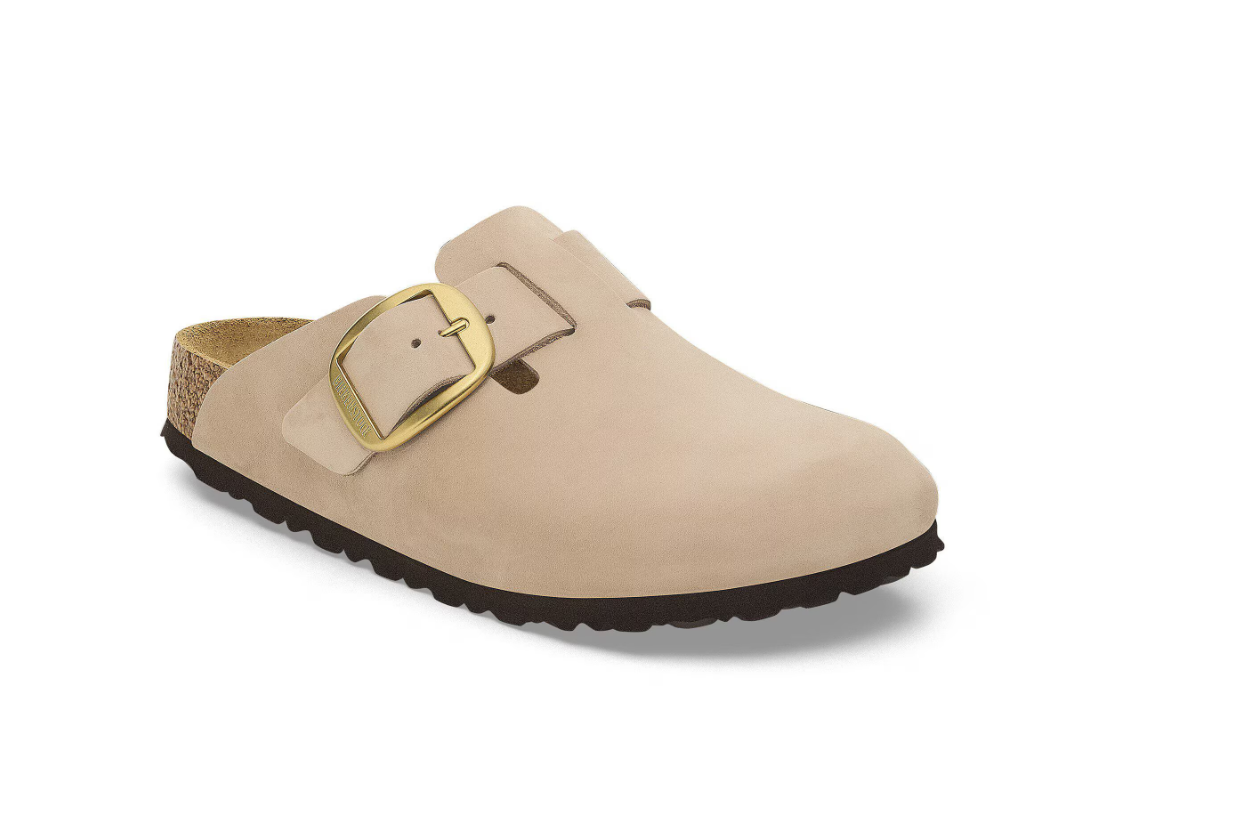 Birkenstock Boston Big Buckle Nubuck Leather Sandcastle