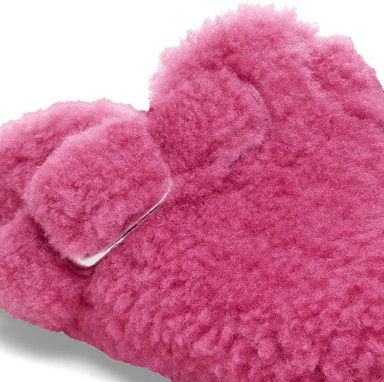 Birkenstock Boston Big Buckle Shearling Teddy Fuchsia Tulip Clogs