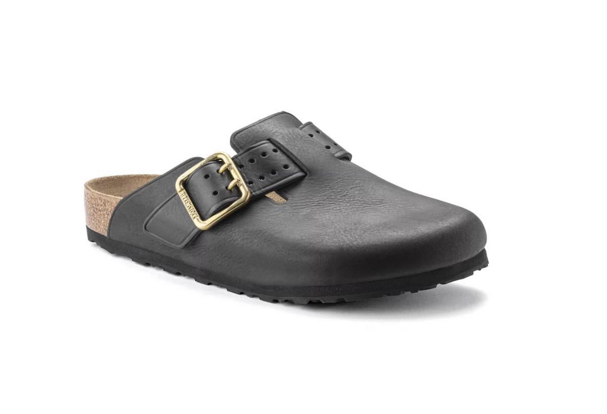 Birkenstock Boston Bold Natural Leather Black