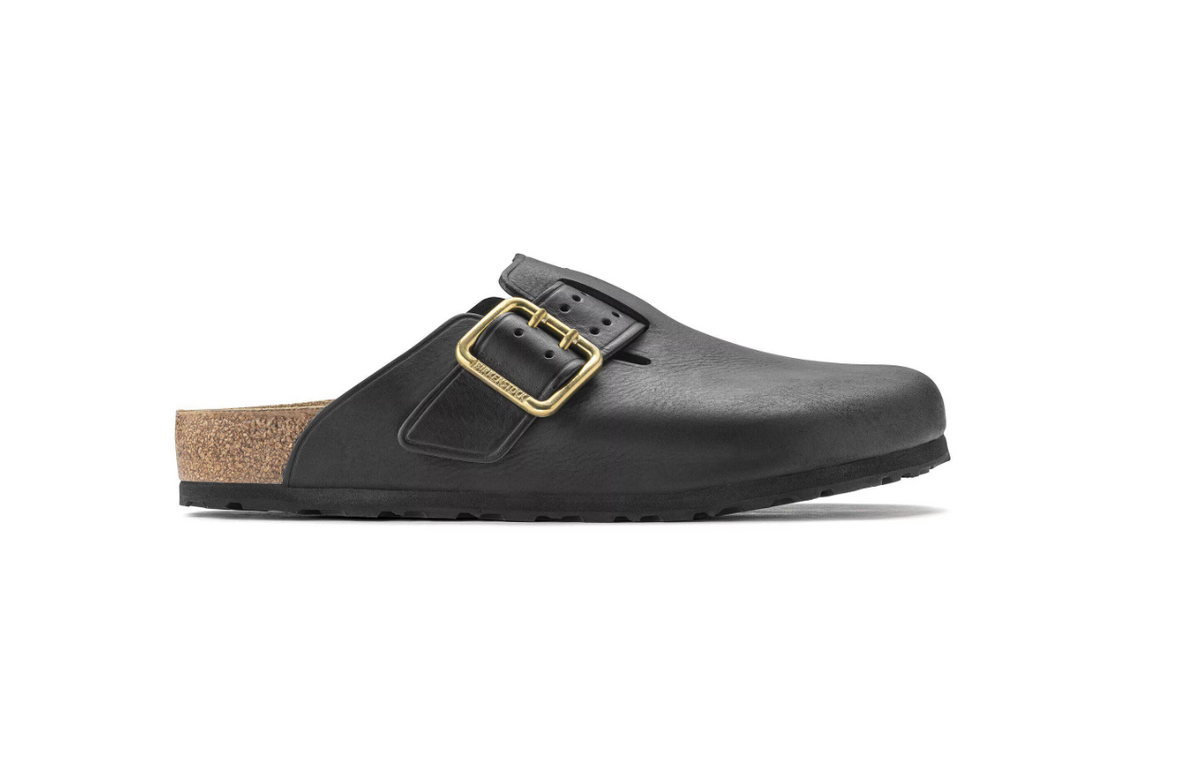 Birkenstock Boston Bold Natural Leather Black