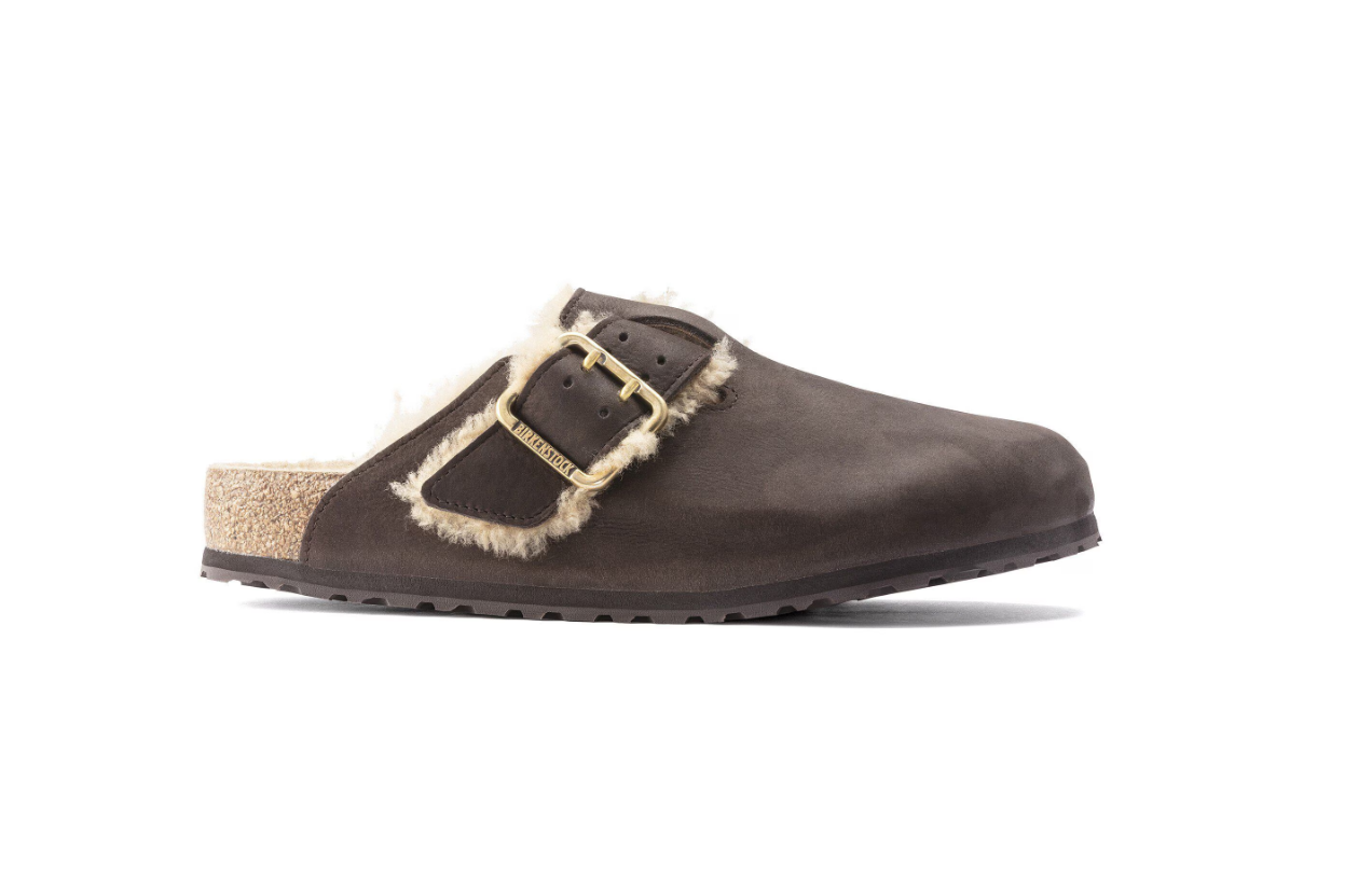 Birkenstock Boston Bold Shearling Natural Leather Espresso