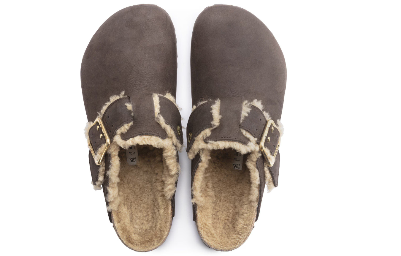 Birkenstock Boston Bold Shearling Natural Leather Espresso