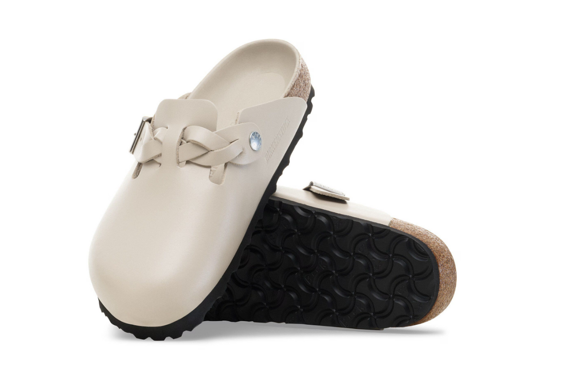Birkenstock Boston Braided Amalfi Leather - Oyster, Narrow