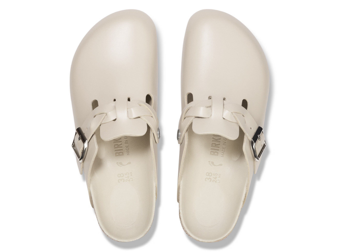 Birkenstock Boston Braided Amalfi Leather - Oyster, Narrow