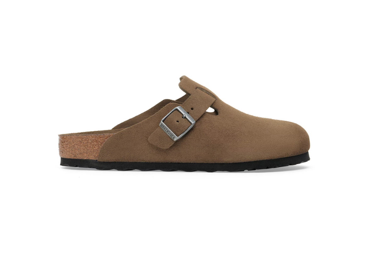 Birkenstock Boston Soft Footbed Suede Leather Dark Tea Tonal