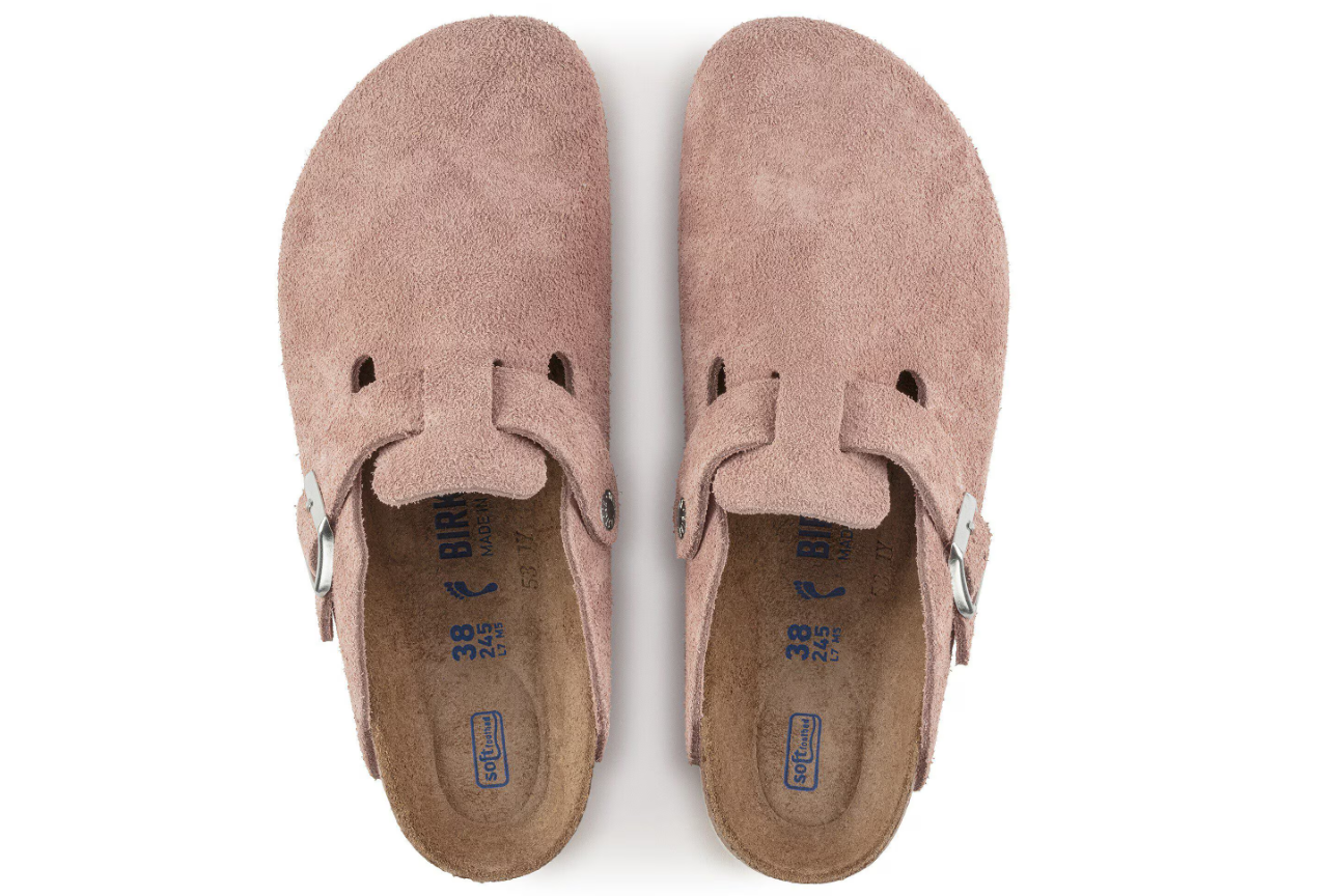 Birkenstock Boston Soft Footbed Suede Leather Pink Clay
