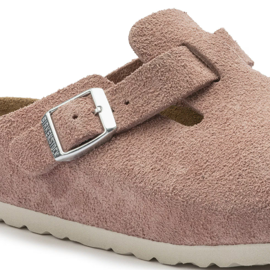Birkenstock Boston Soft Footbed Suede Leather Pink Clay