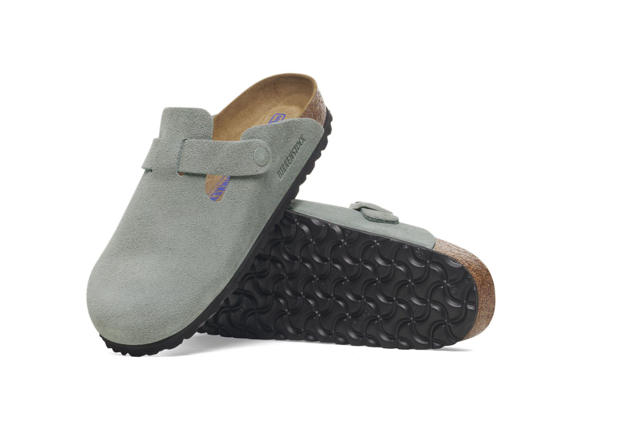 Birkenstock Boston Soft Footbed Suede Leather Pure Sage
