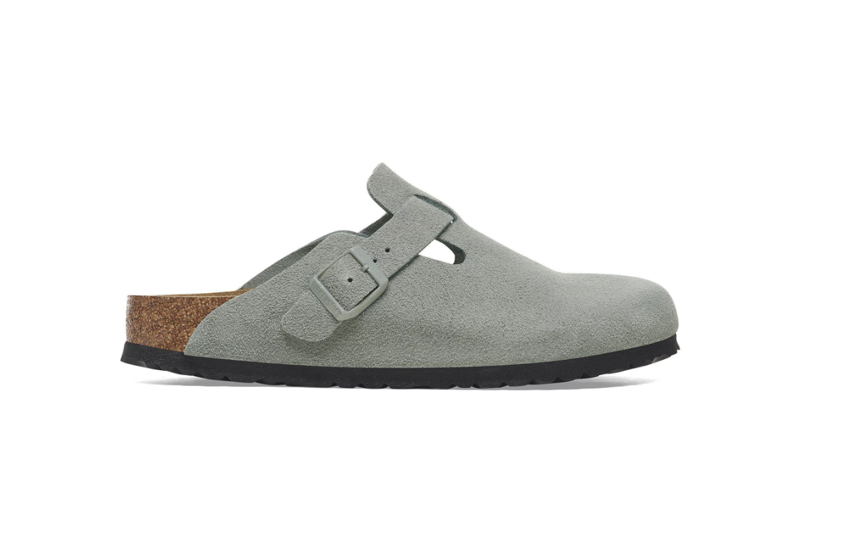 Birkenstock Boston Soft Footbed Suede Leather Pure Sage