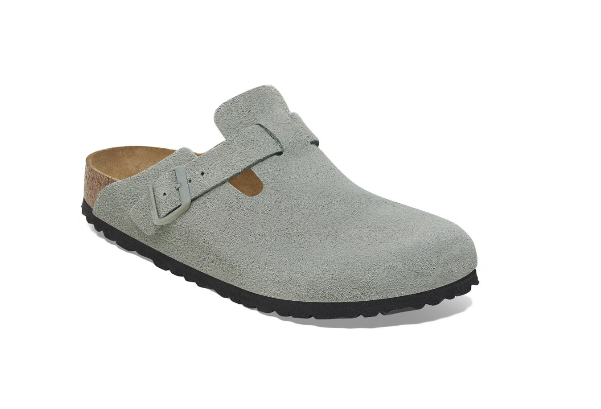 Birkenstock Boston Soft Footbed Suede Leather Pure Sage