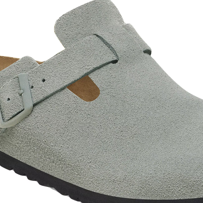 Birkenstock Boston Soft Footbed Suede Leather Pure Sage