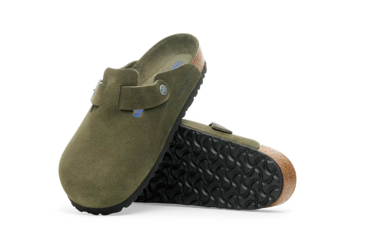 Birkenstock Boston Soft Footbed Suede Leather Thyme Tonal FB