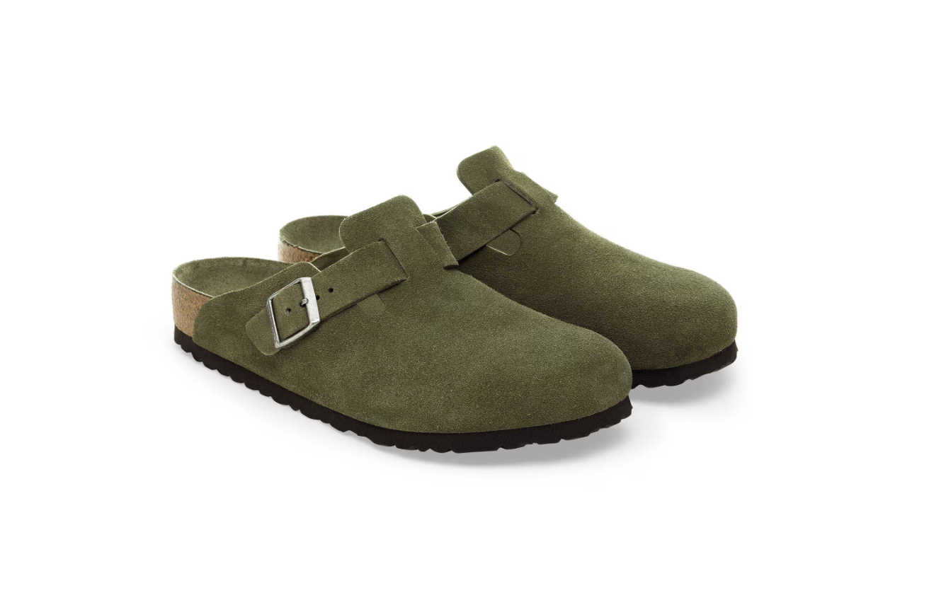 Birkenstock Boston Soft Footbed Suede Leather Thyme Tonal FB