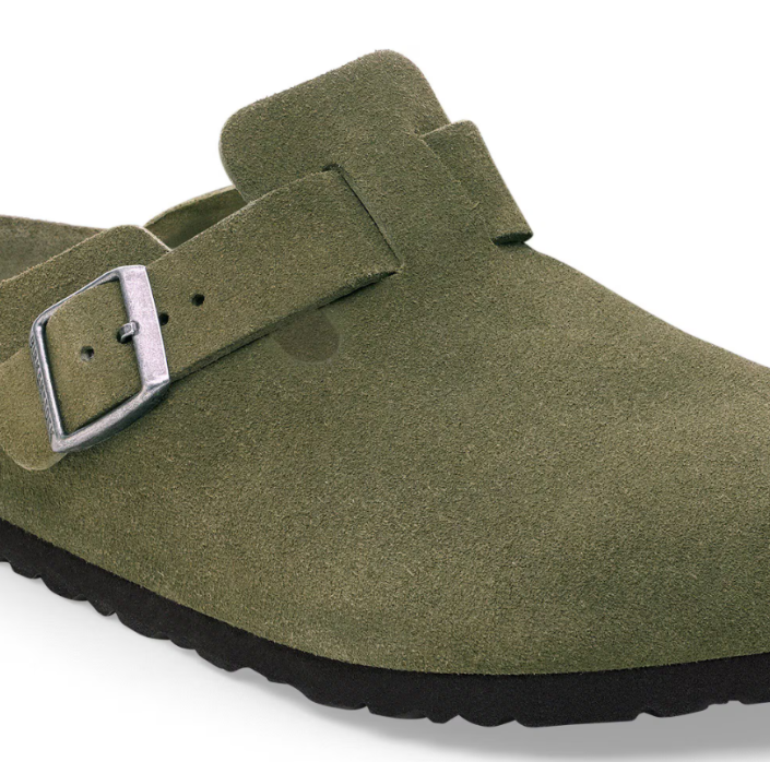 Birkenstock Boston Soft Footbed Suede Leather Thyme Tonal FB