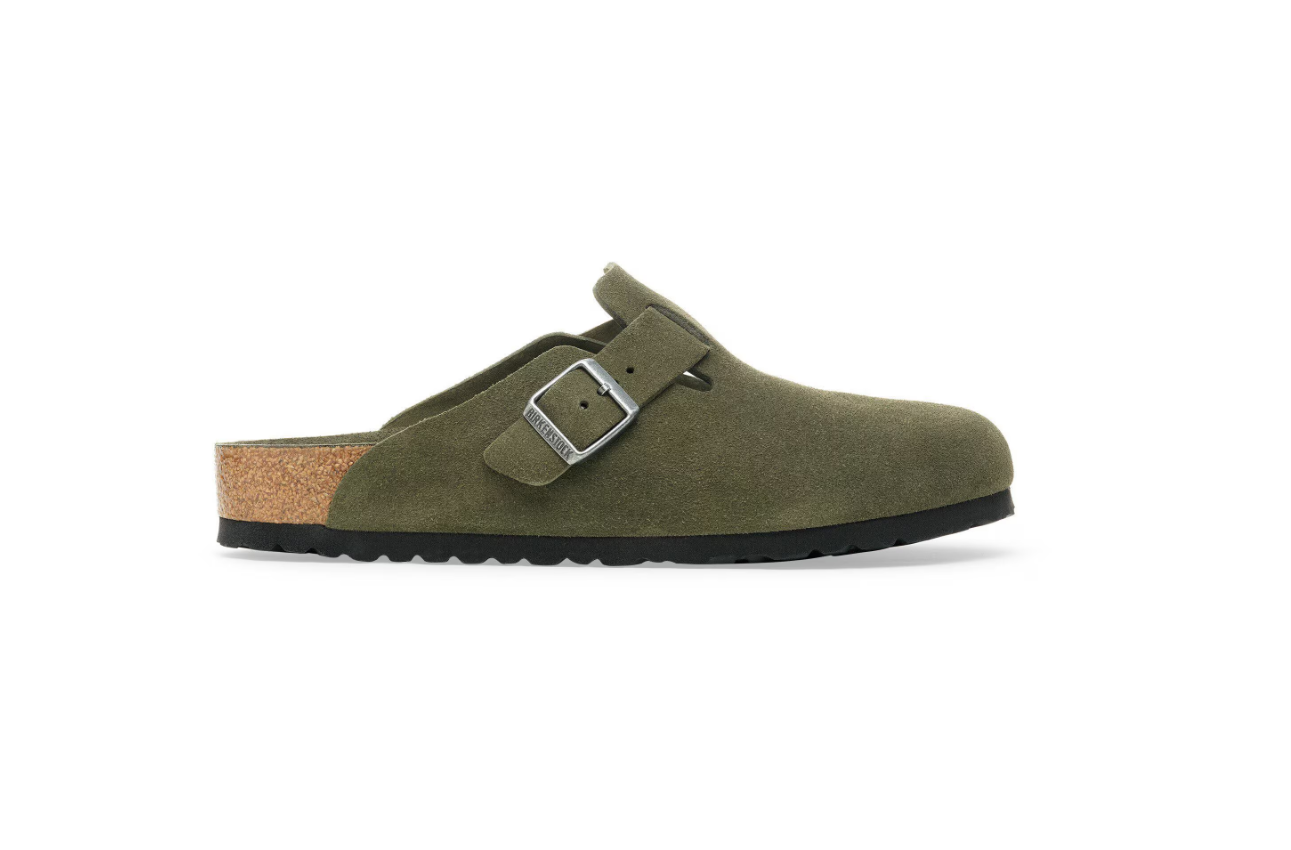 Birkenstock Boston Soft Footbed Suede Leather Thyme Tonal FB