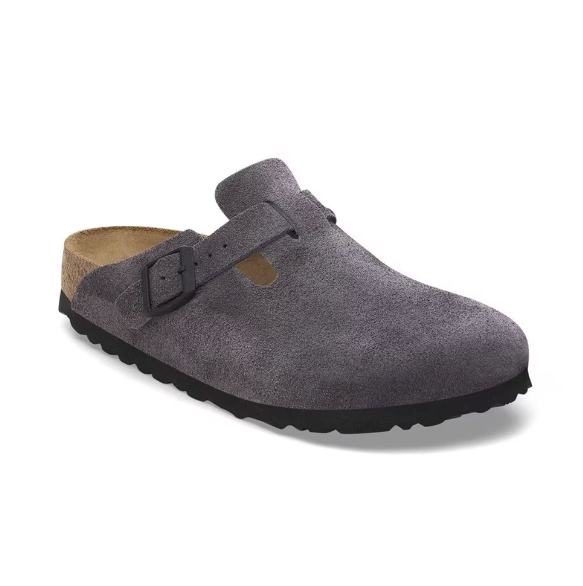 Birkenstock Boston Suede Leather Velvet Grey Clog
