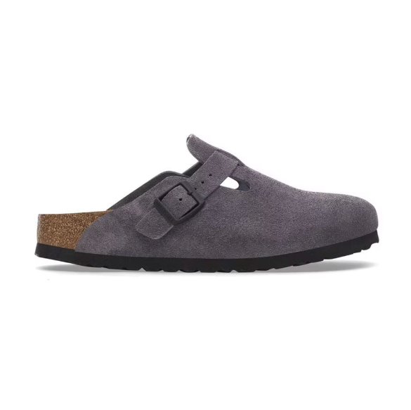 Birkenstock Boston Suede Leather Velvet Grey Clog