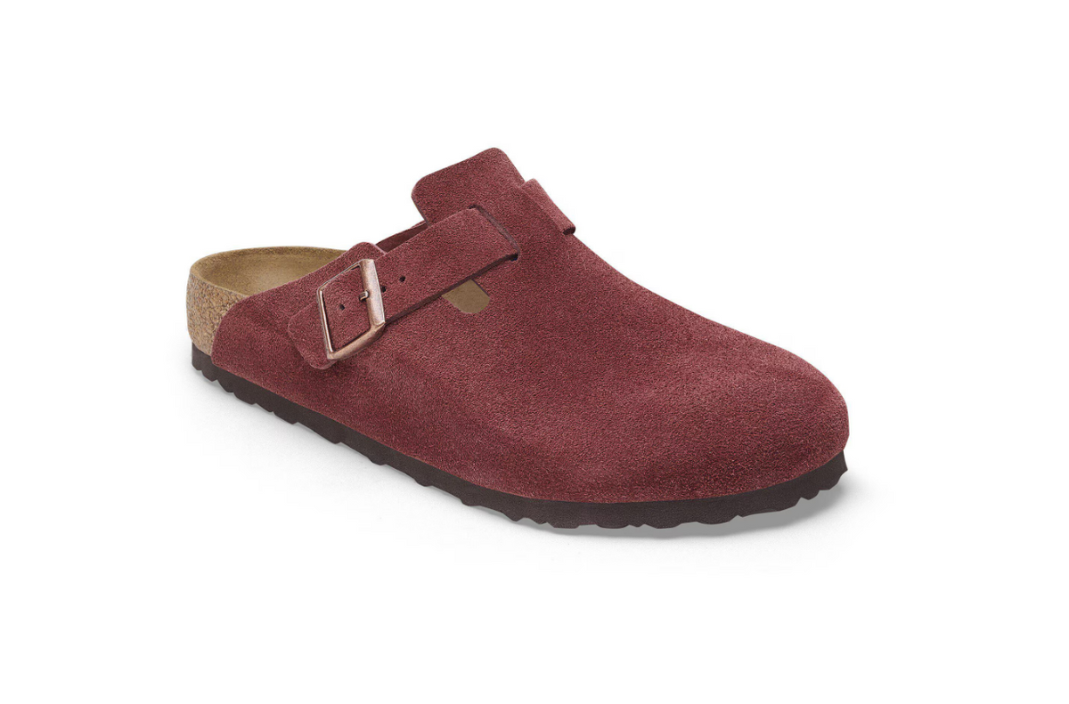 Birkenstock Boston Suede Leather Zinfandel Clog