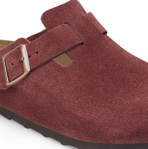 Birkenstock Boston Suede Leather Zinfandel Clog