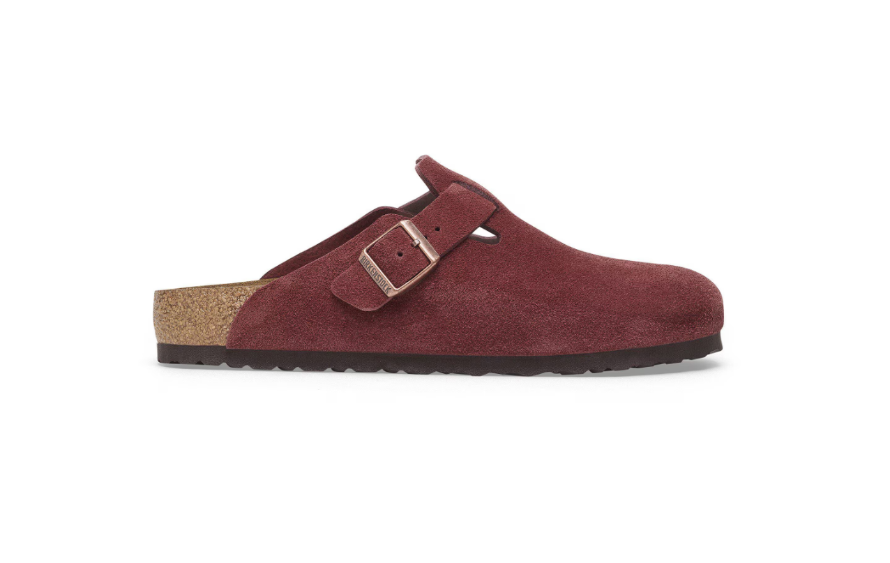 Birkenstock Boston Suede Leather Zinfandel Clog