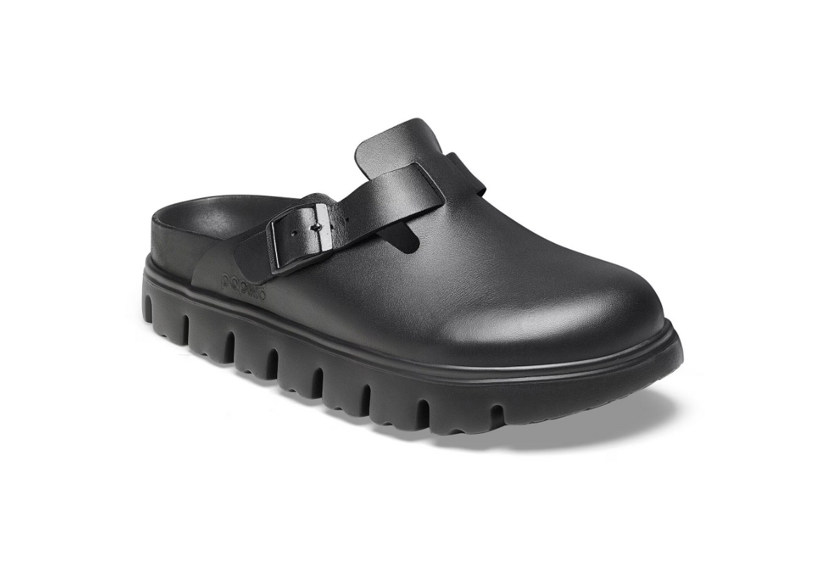 Birkenstock Boston Chunky Natural Leather Black Clog - Black, Narrow
