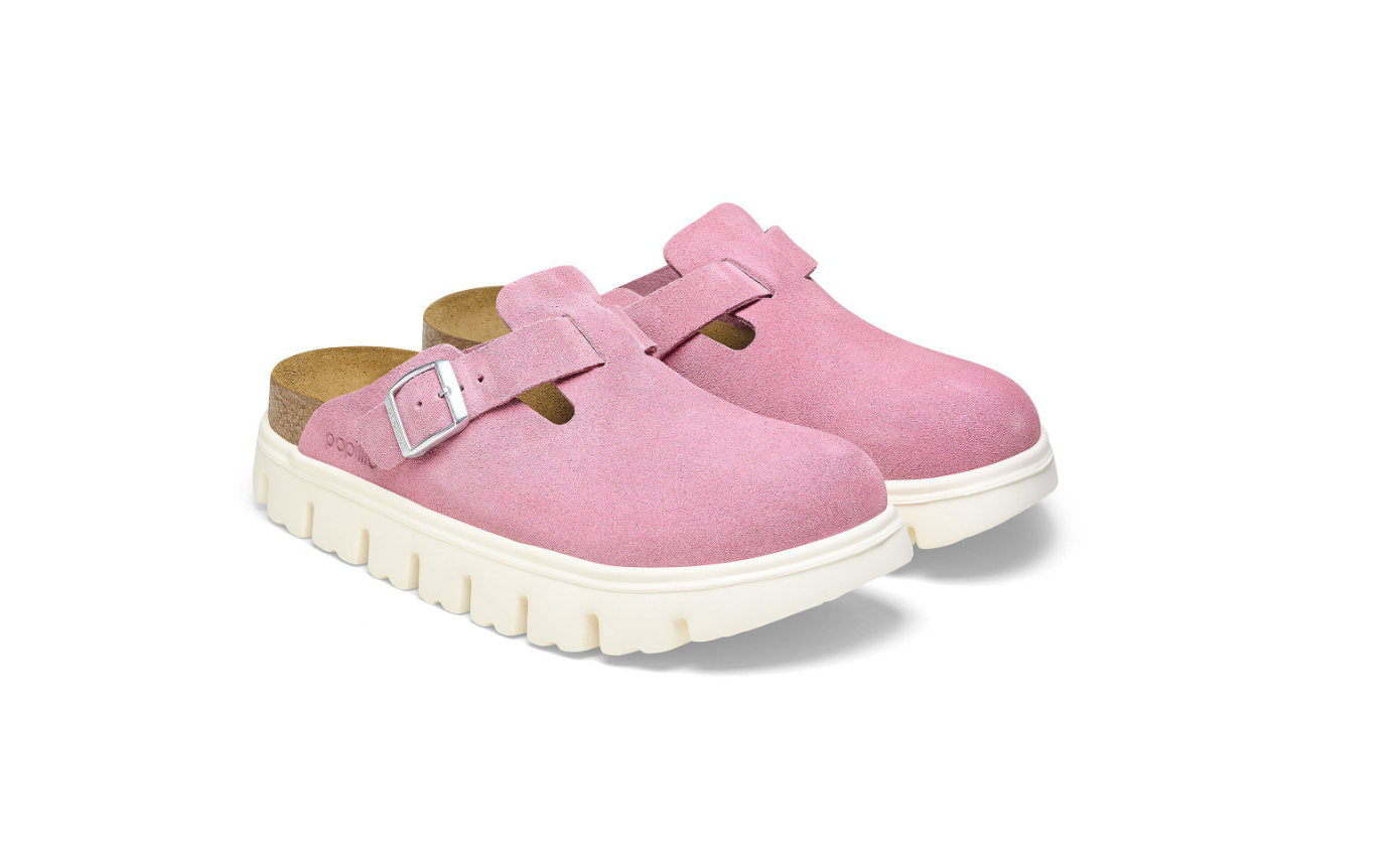 Birkenstock Boston Chunky Suede Leather Candy Pink