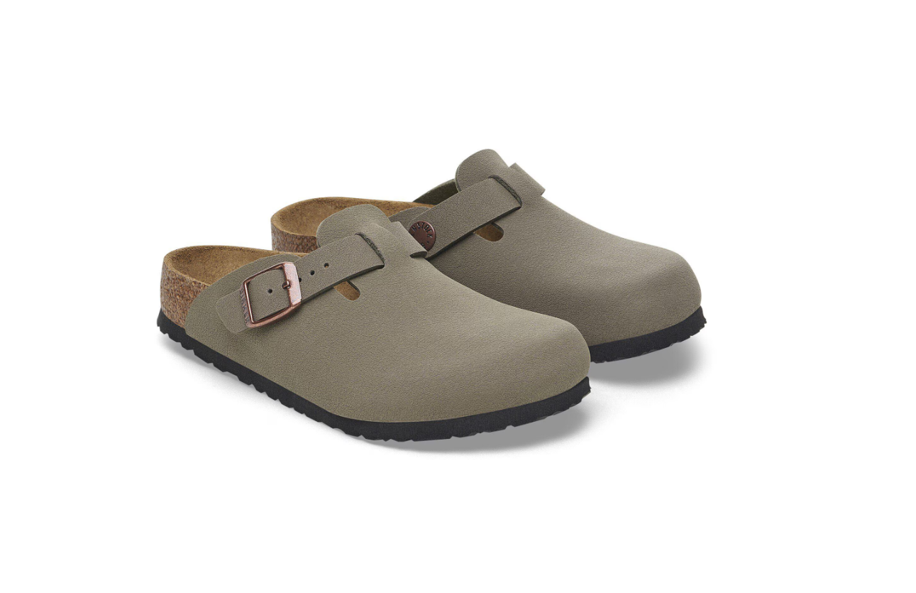 Birkenstock Boston Kids Birko-Flor Nubuck Stone