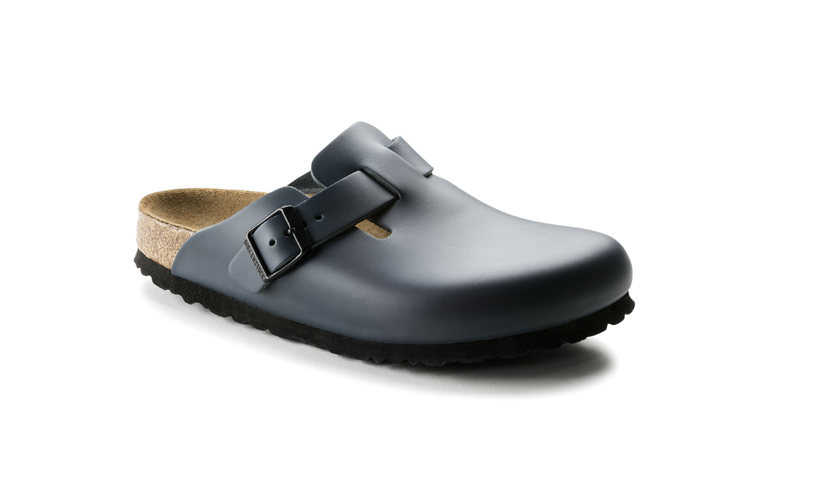 Birkenstock Boston Natural Leather Blue Clog - Blue, Regular