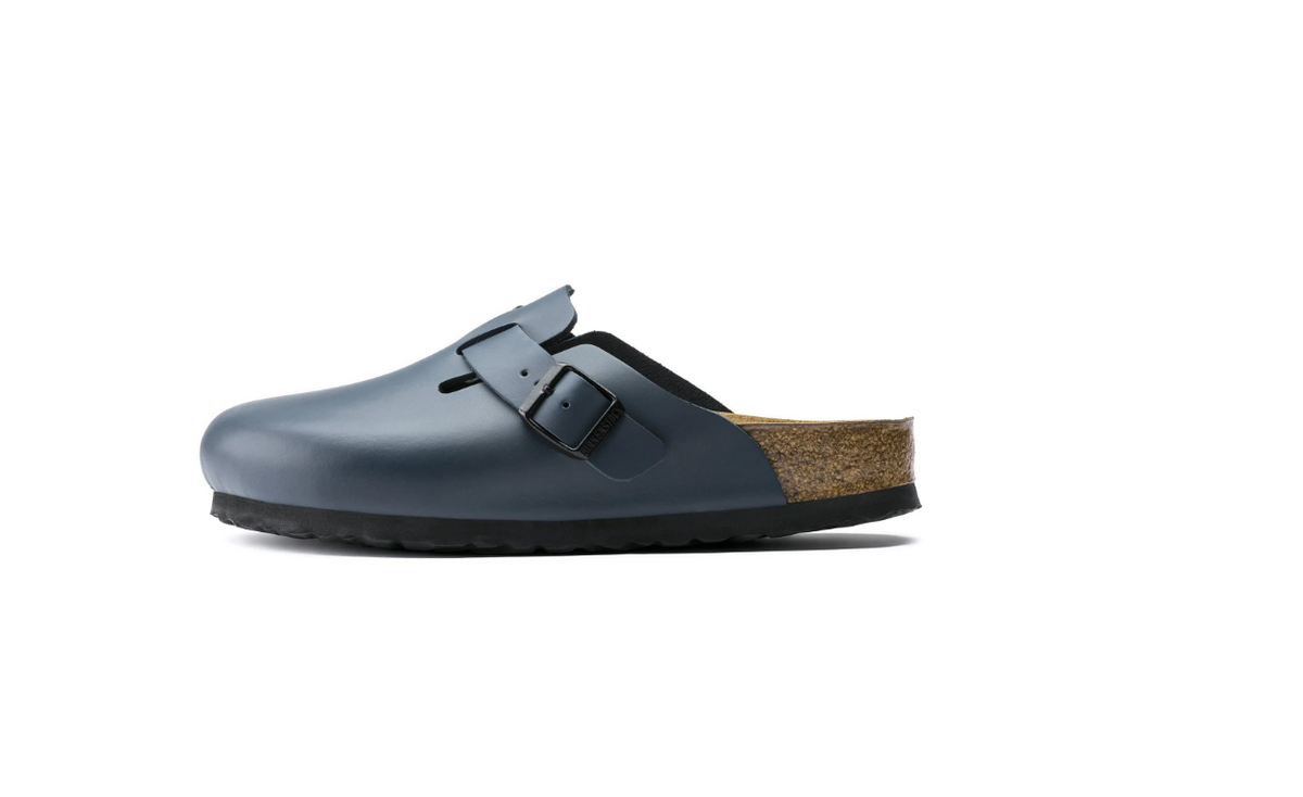 Birkenstock Boston Natural Leather Blue Clog - Blue, Regular