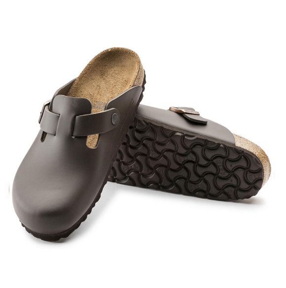 Birkenstock Boston Dark Brown Smooth Leather Clog - Dark Brown, Regular