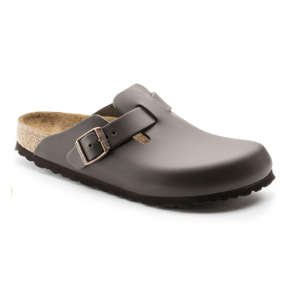 Birkenstock Boston Dark Brown Smooth Leather Clog - Dark Brown, Regular