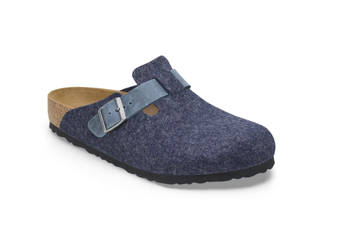 Birkenstock Boston Midnight Leather Felt Clog