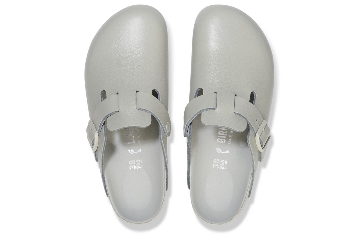 Birkenstock Boston Exquisite Natural Leather Mineral Gray - Mineral, Narrow