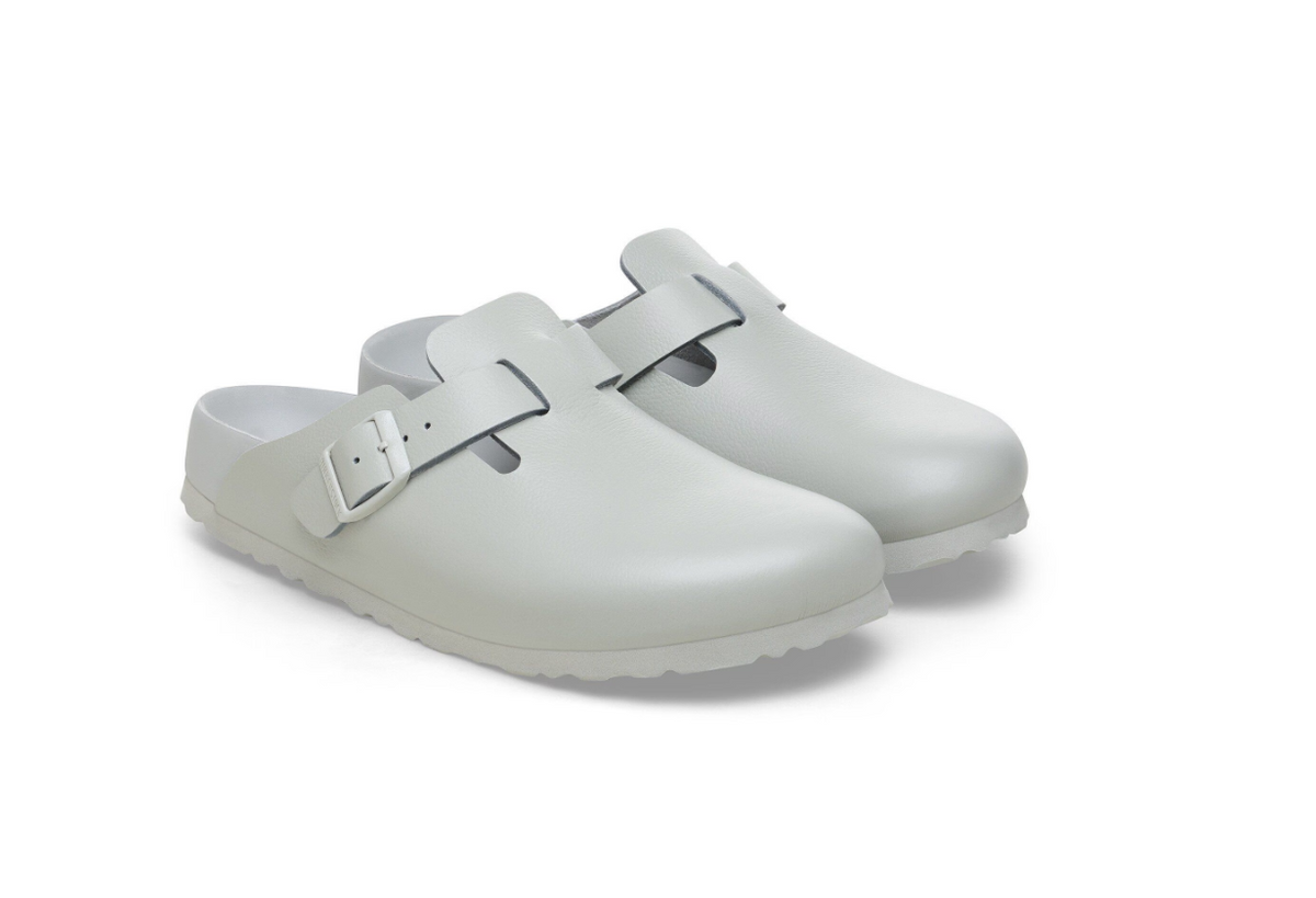 Birkenstock Boston Exquisite Natural Leather Mineral Gray - Mineral, Narrow