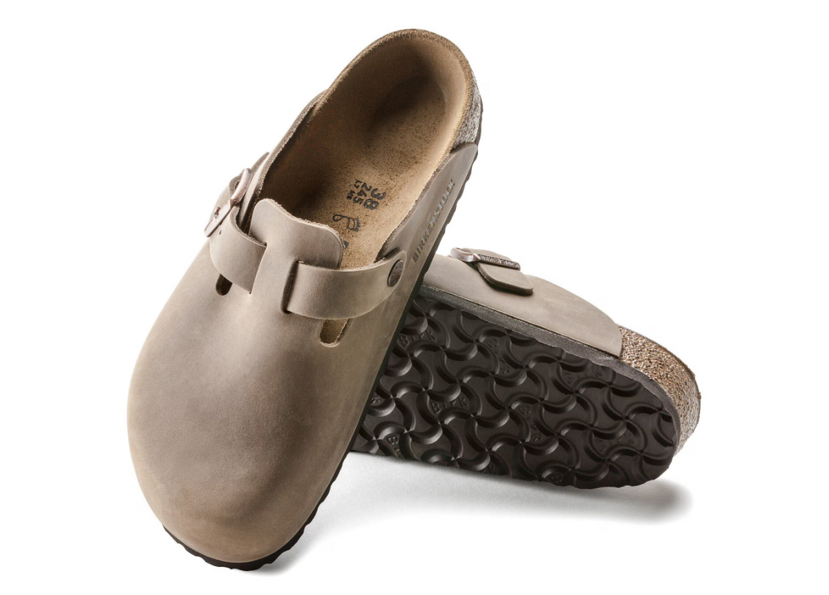 Birkenstock Boston Oiled Leather Tobacco Brown Clogs - Brown, Regular