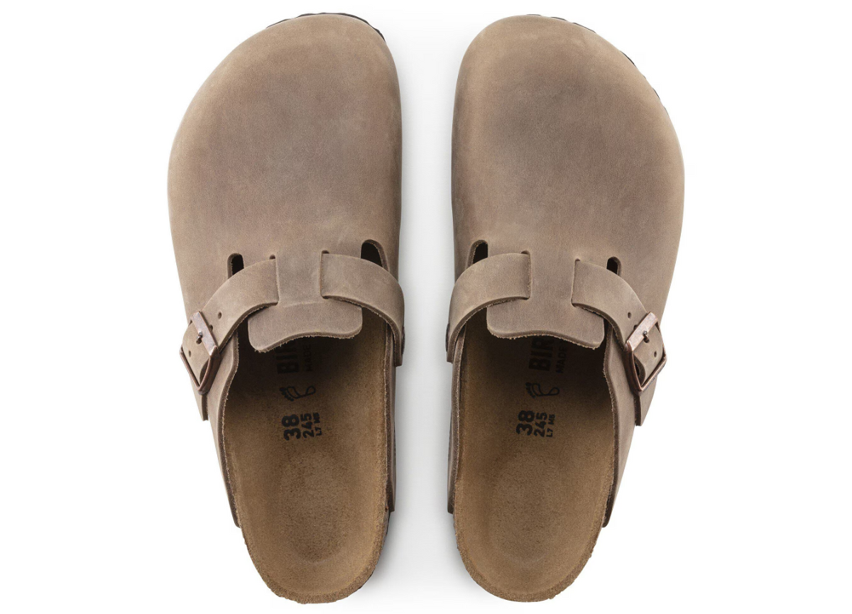 Birkenstock Boston Oiled Leather Tobacco Brown Clogs - Brown, Regular