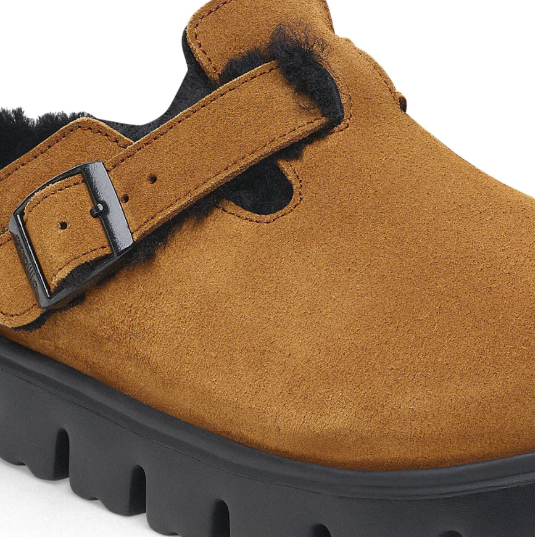 Birkenstock Boston PAP Chunky Shearling Suede Leather Mink