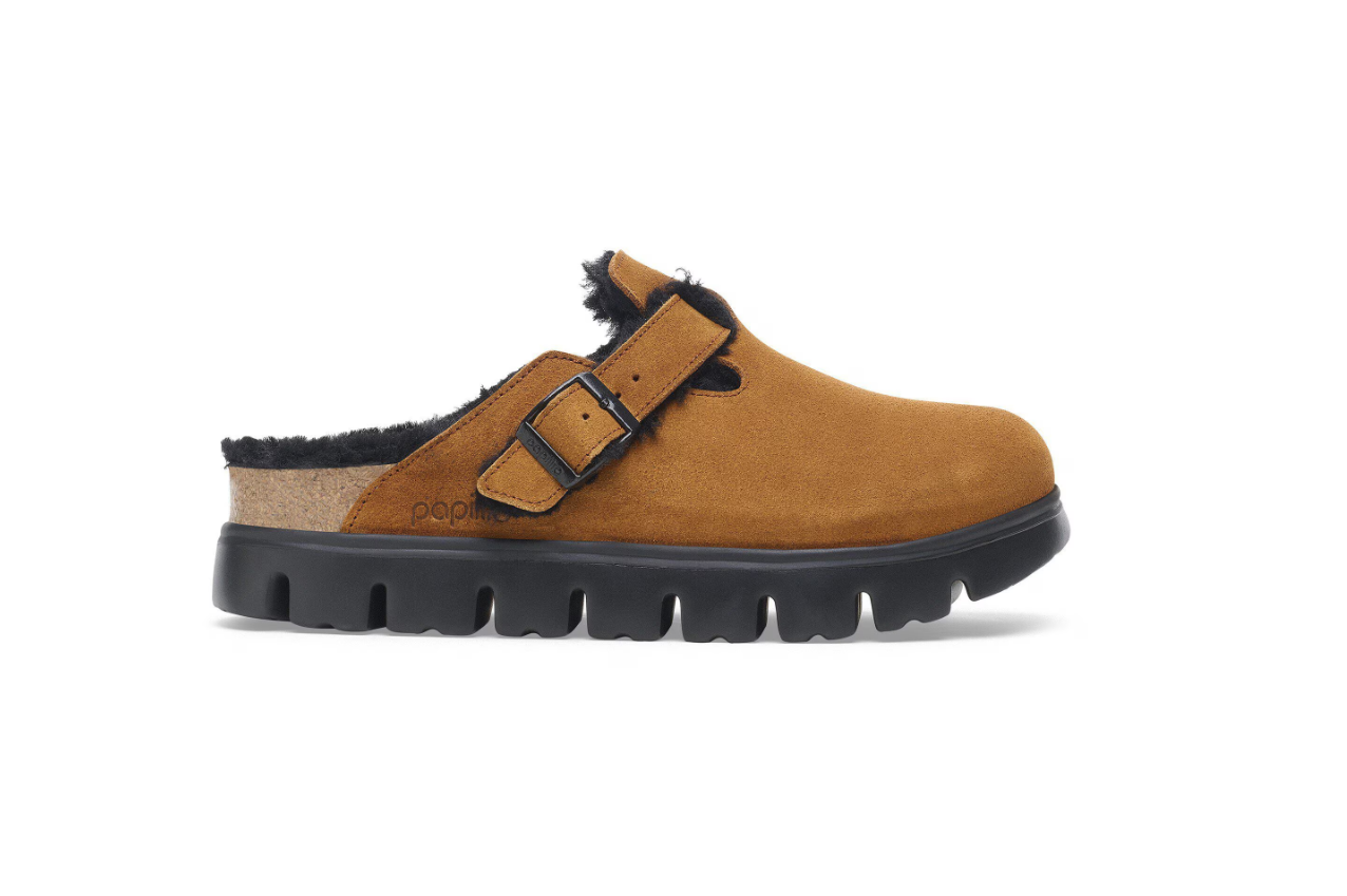 Birkenstock Boston PAP Chunky Shearling Suede Leather Mink