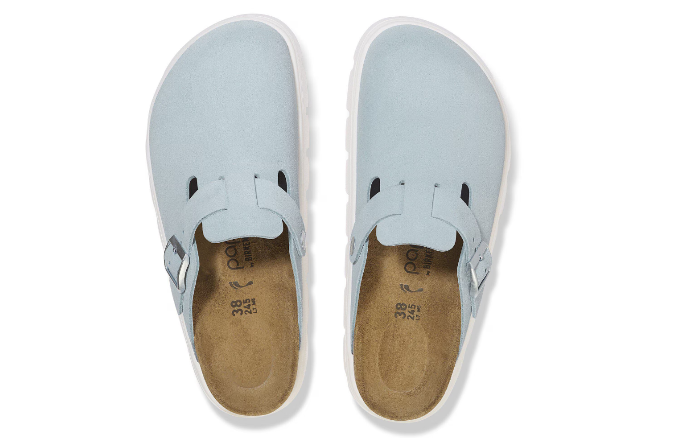 Birkenstock Papillio Boston Chunky Suede Leather Baby Blue