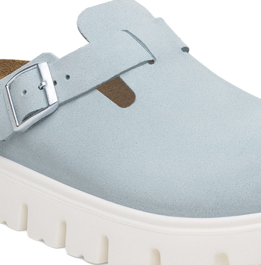 Birkenstock Papillio Boston Chunky Suede Leather Baby Blue