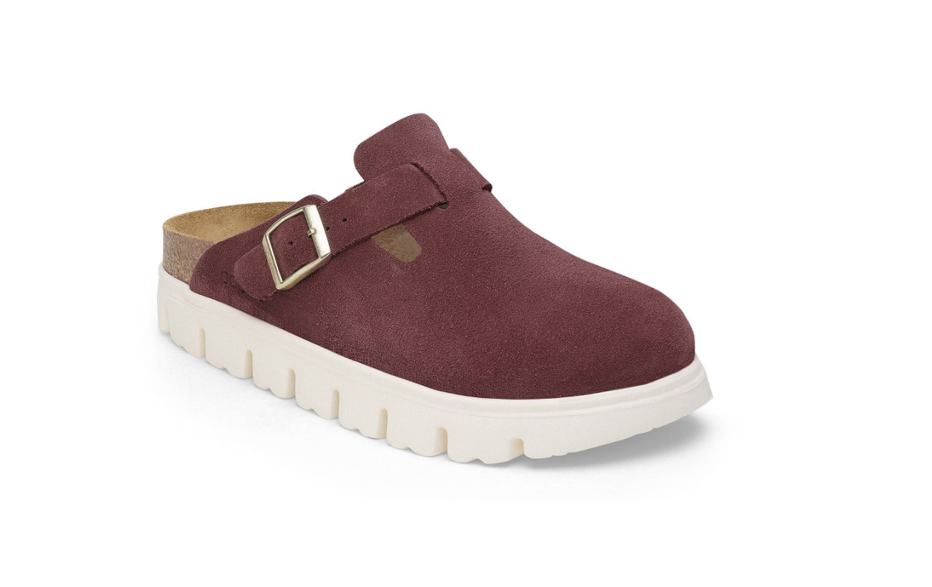 Birkenstock Papillio Boston Chunky Suede Leather Berry Crush