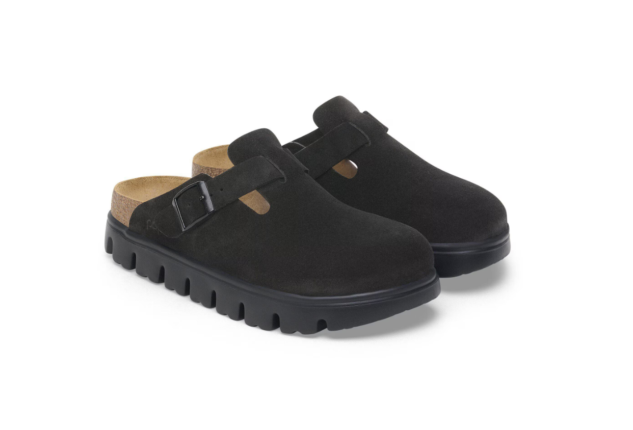 Birkenstock Papillio Boston Chunky Suede Leather Black